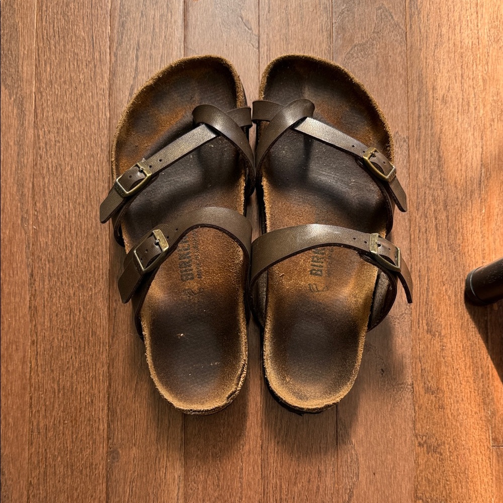 Birkenstock Dark Brown Leather Sandals